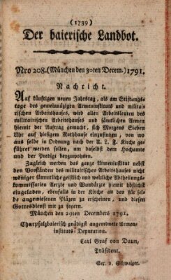 Der baierische Landbot Freitag 30. Dezember 1791