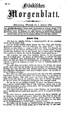 Fränkisches Morgenblatt Mittwoch 4. Januar 1865