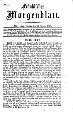 Fränkisches Morgenblatt Freitag 13. Januar 1865