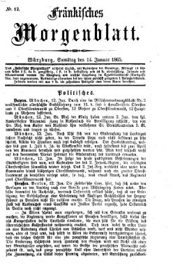 Fränkisches Morgenblatt Samstag 14. Januar 1865