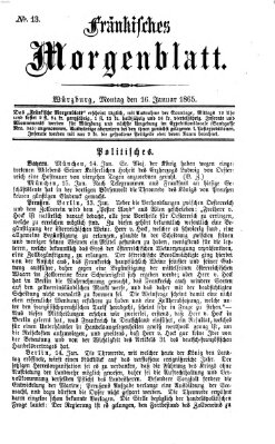 Fränkisches Morgenblatt Montag 16. Januar 1865