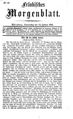 Fränkisches Morgenblatt Donnerstag 19. Januar 1865