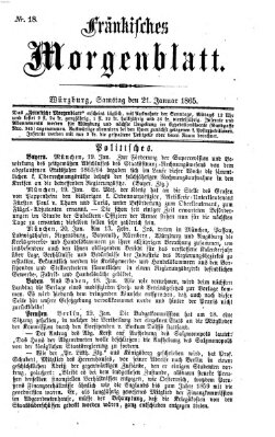 Fränkisches Morgenblatt Samstag 21. Januar 1865