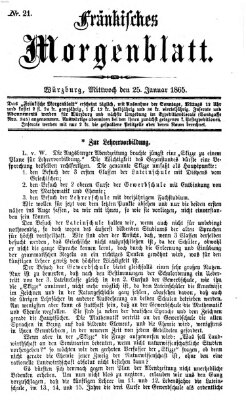 Fränkisches Morgenblatt Mittwoch 25. Januar 1865