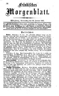 Fränkisches Morgenblatt Donnerstag 26. Januar 1865