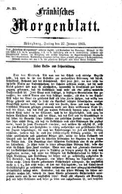 Fränkisches Morgenblatt Freitag 27. Januar 1865