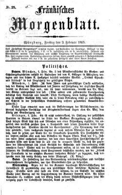 Fränkisches Morgenblatt Freitag 3. Februar 1865