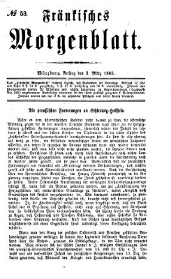 Fränkisches Morgenblatt Freitag 3. März 1865