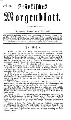 Fränkisches Morgenblatt Samstag 4. März 1865