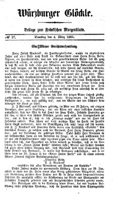 Fränkisches Morgenblatt Samstag 4. März 1865