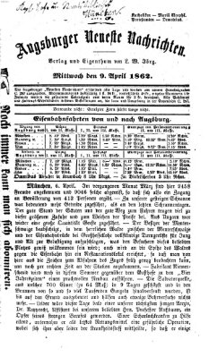 Augsburger neueste Nachrichten Mittwoch 9. April 1862