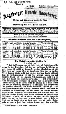 Augsburger neueste Nachrichten Mittwoch 30. April 1862