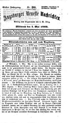 Augsburger neueste Nachrichten Mittwoch 7. Mai 1862