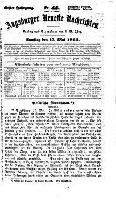 Augsburger neueste Nachrichten Samstag 17. Mai 1862