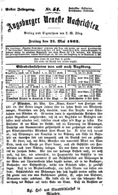 Augsburger neueste Nachrichten Freitag 23. Mai 1862