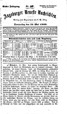 Augsburger neueste Nachrichten Donnerstag 29. Mai 1862