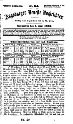 Augsburger neueste Nachrichten Donnerstag 5. Juni 1862