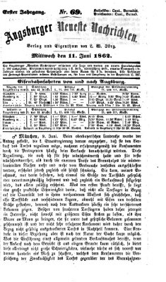 Augsburger neueste Nachrichten Mittwoch 11. Juni 1862