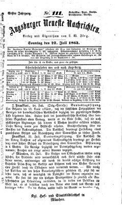 Augsburger neueste Nachrichten Sonntag 27. Juli 1862