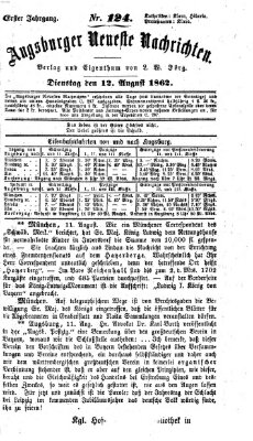 Augsburger neueste Nachrichten Dienstag 12. August 1862