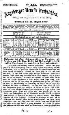 Augsburger neueste Nachrichten Mittwoch 13. August 1862