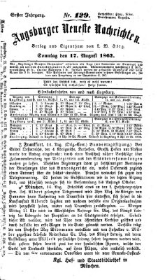 Augsburger neueste Nachrichten Sonntag 17. August 1862