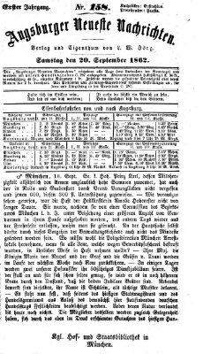 Augsburger neueste Nachrichten Samstag 20. September 1862