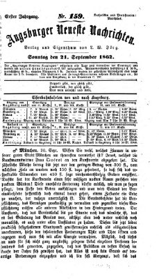 Augsburger neueste Nachrichten Sonntag 21. September 1862