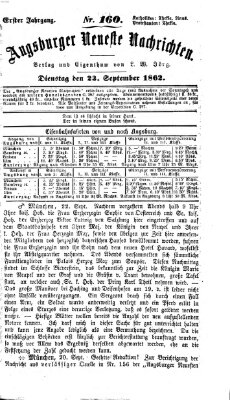 Augsburger neueste Nachrichten Dienstag 23. September 1862