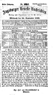 Augsburger neueste Nachrichten Mittwoch 24. September 1862