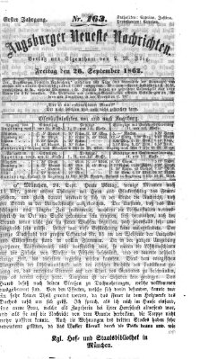 Augsburger neueste Nachrichten Freitag 26. September 1862