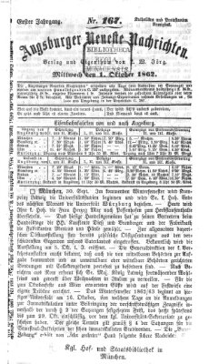 Augsburger neueste Nachrichten Mittwoch 1. Oktober 1862