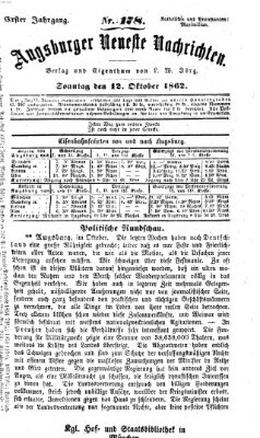 Augsburger neueste Nachrichten Sonntag 12. Oktober 1862