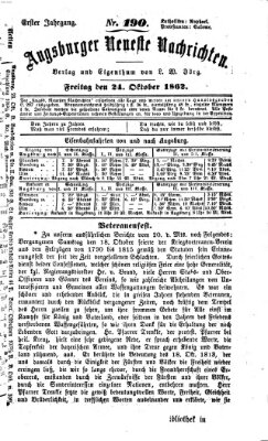 Augsburger neueste Nachrichten Freitag 24. Oktober 1862