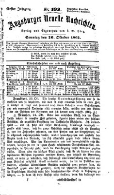 Augsburger neueste Nachrichten Sonntag 26. Oktober 1862