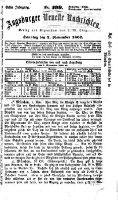 Augsburger neueste Nachrichten Sonntag 2. November 1862