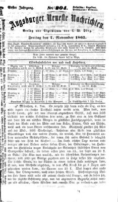 Augsburger neueste Nachrichten Freitag 7. November 1862