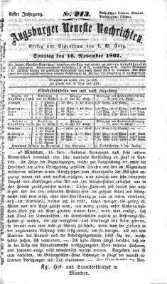 Augsburger neueste Nachrichten Sonntag 16. November 1862