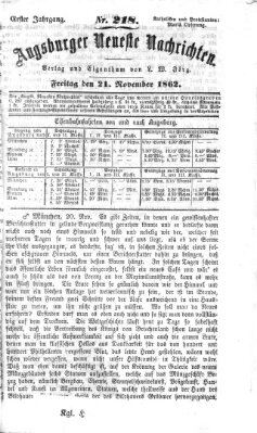 Augsburger neueste Nachrichten Freitag 21. November 1862