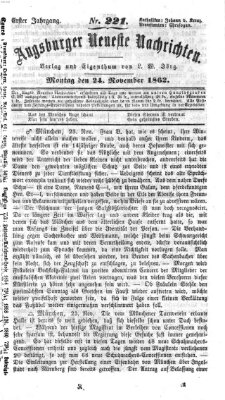 Augsburger neueste Nachrichten Montag 24. November 1862