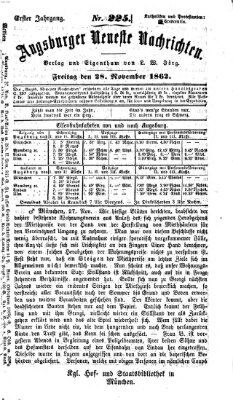 Augsburger neueste Nachrichten Freitag 28. November 1862