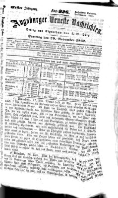 Augsburger neueste Nachrichten Samstag 29. November 1862