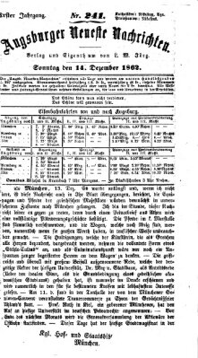 Augsburger neueste Nachrichten Sonntag 14. Dezember 1862