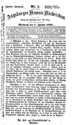 Augsburger neueste Nachrichten Mittwoch 7. Januar 1863