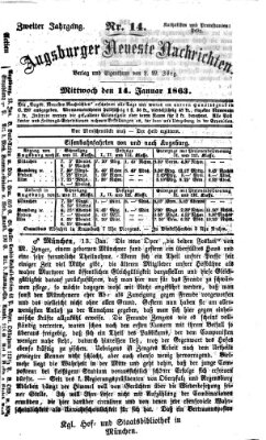 Augsburger neueste Nachrichten Mittwoch 14. Januar 1863