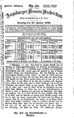 Augsburger neueste Nachrichten Sonntag 18. Januar 1863