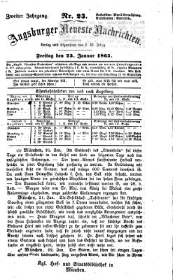 Augsburger neueste Nachrichten Freitag 23. Januar 1863