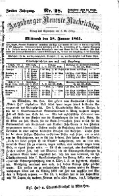 Augsburger neueste Nachrichten Mittwoch 28. Januar 1863