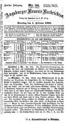 Augsburger neueste Nachrichten Sonntag 1. Februar 1863