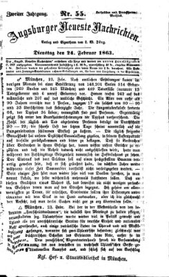 Augsburger neueste Nachrichten Dienstag 24. Februar 1863